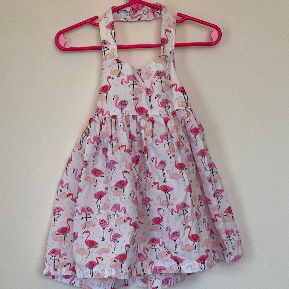 Beautiful Flamingo Backless Girl Dress